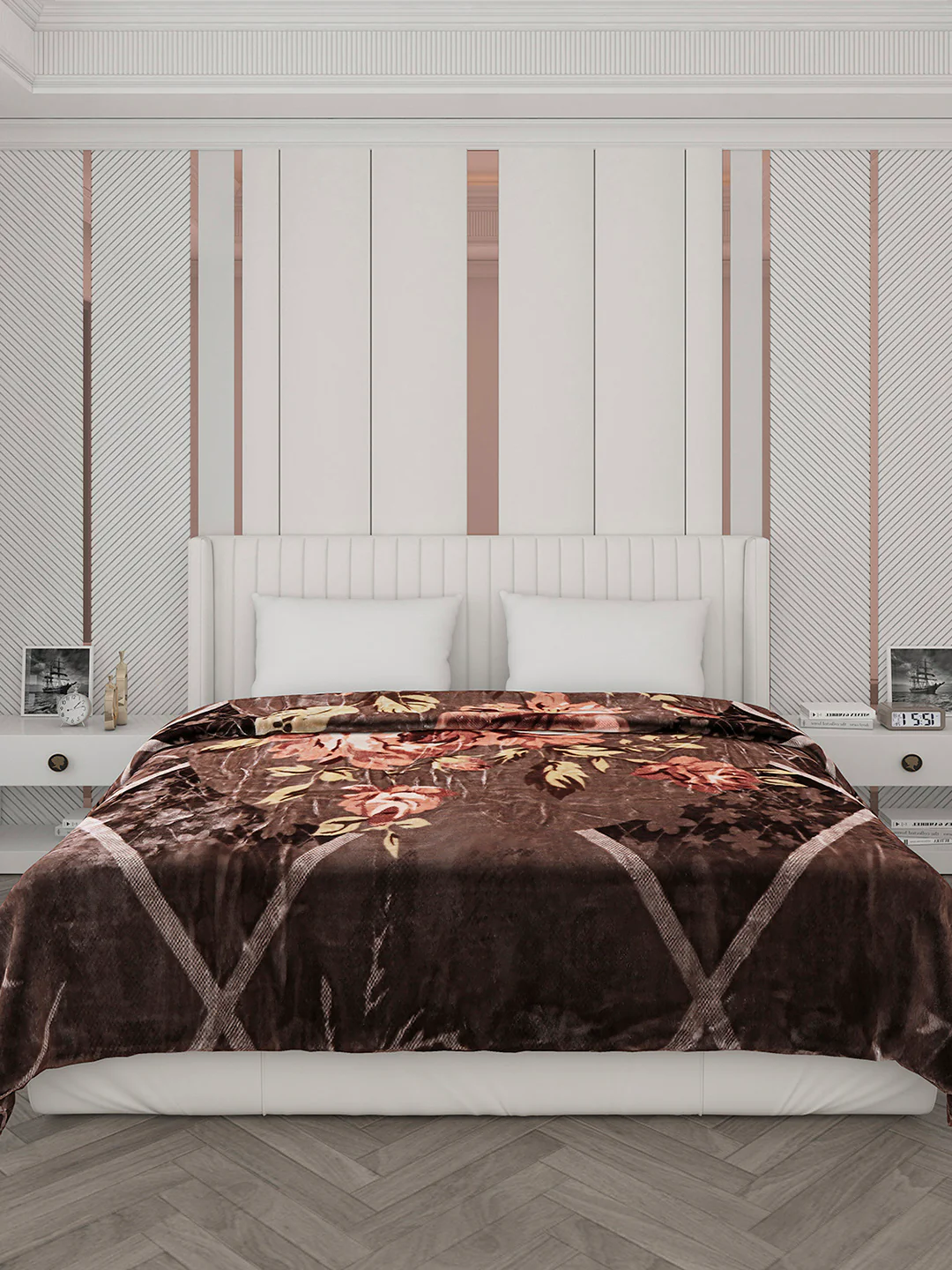 Printed Double Bed Reversible Blanket 2 Ply, 871 GSM, 4.6 kg (Moonvalley) - Image 2