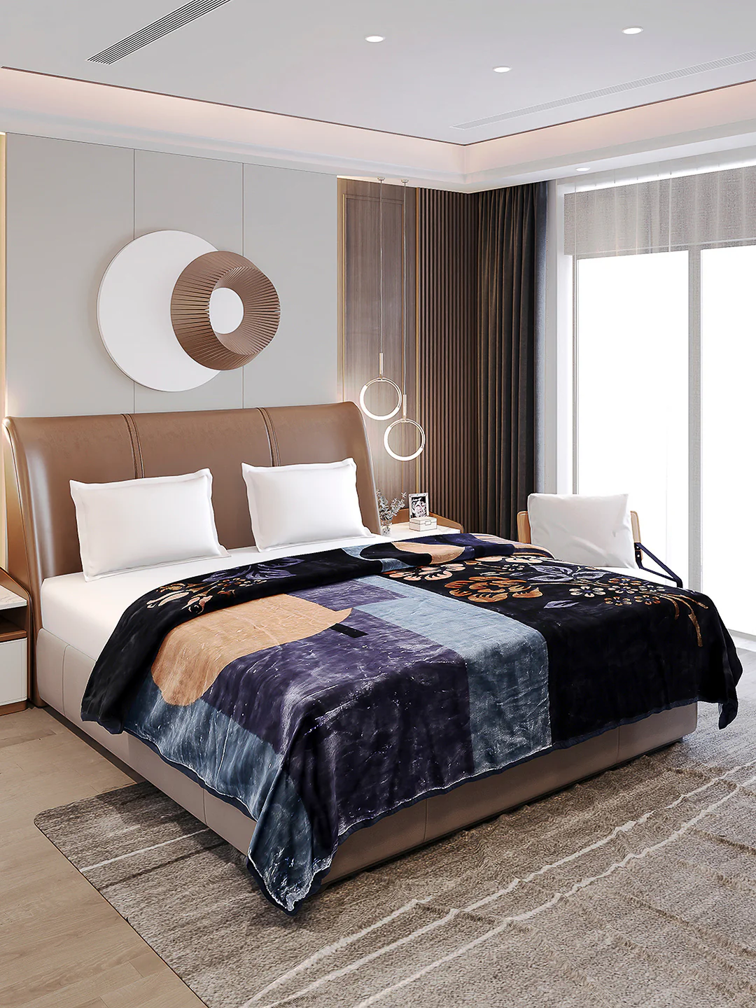Printed Double Bed Reversible Blanket 2 Ply, 872 GSM, 4.6 kg (Moonvalley) - Image 4
