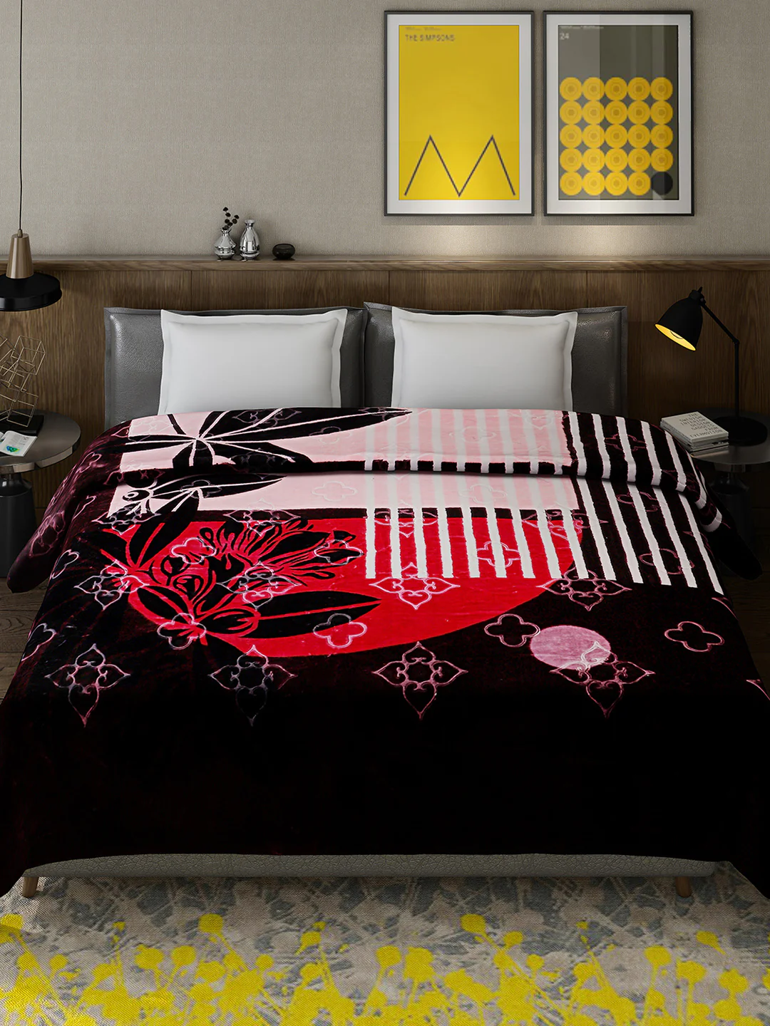 Printed Double Bed Reversible Blanket 2 Ply, 910 GSM, 4.8 kg (Vista) - Image 3