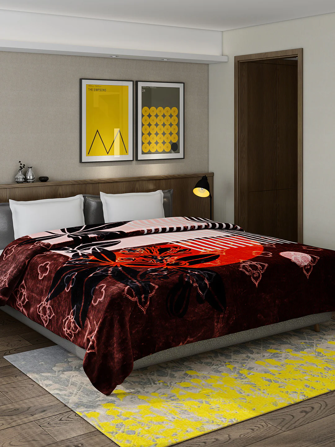 Printed Double Bed Reversible Blanket 2 Ply, 910 GSM, 4.8 kg (Vista) - Image 2