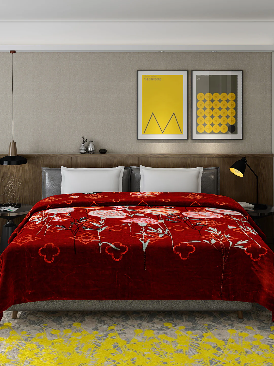 Printed Double Bed Reversible Blanket 2 Ply, 910 GSM, 4.8 kg (Vista) - Image 4