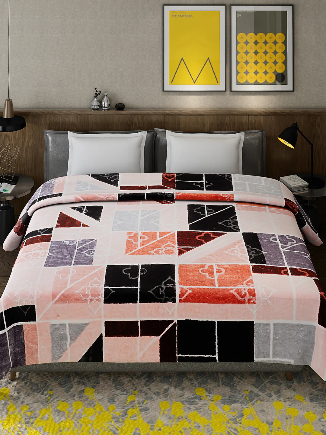 Printed Double Bed Reversible Blanket 2 Ply, 910 GSM, 4.8 kg (Vista) - Image 3