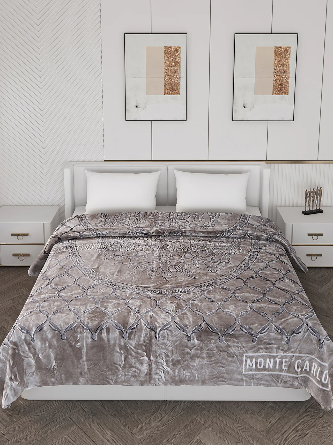Printed Double Bed Reversible Blanket 2 Ply, 947 GSM, 5 kg (Rusty) - Image 3