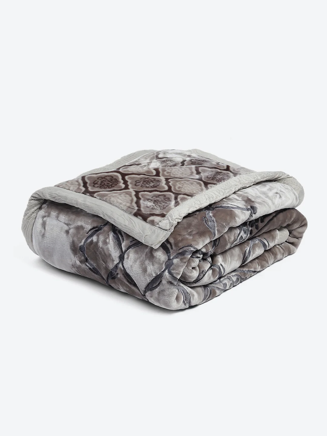 Printed Double Bed Reversible Blanket 2 Ply, 947 GSM, 5 kg (Rusty) - Image 5