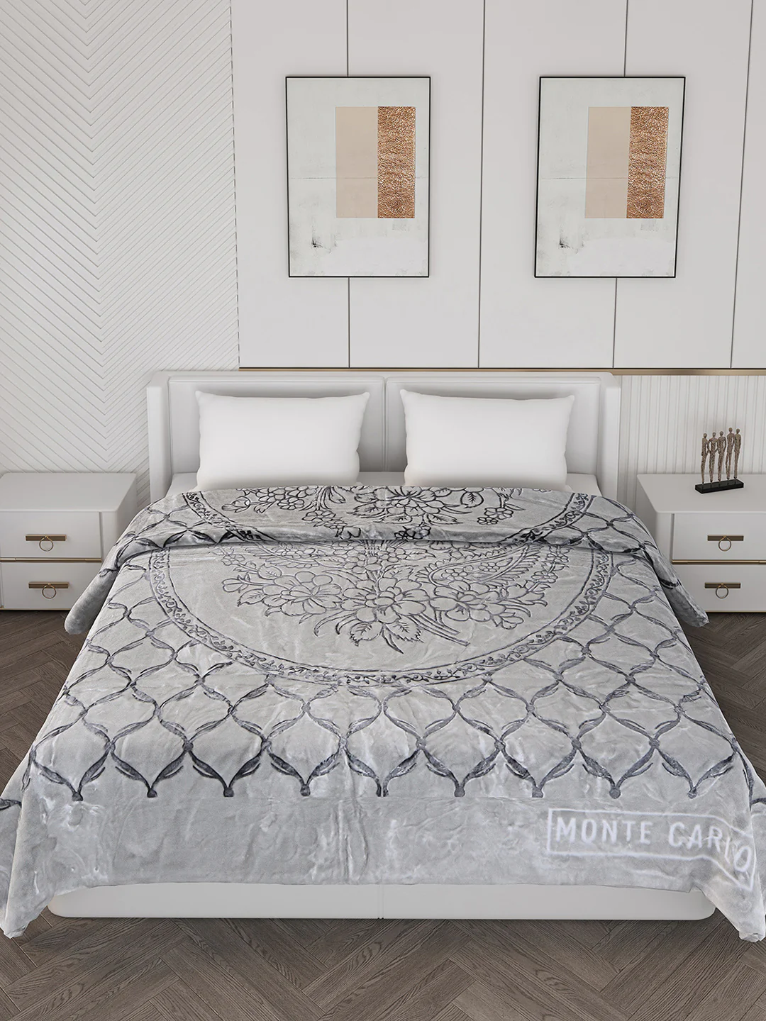 Printed Double Bed Reversible Blanket 2 Ply, 947 GSM, 5 kg (Rusty) - Image 3
