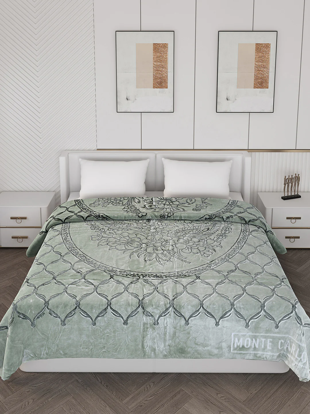 Printed Double Bed Reversible Blanket 2 Ply, 947 GSM, 5 kg (Rusty) - Image 3