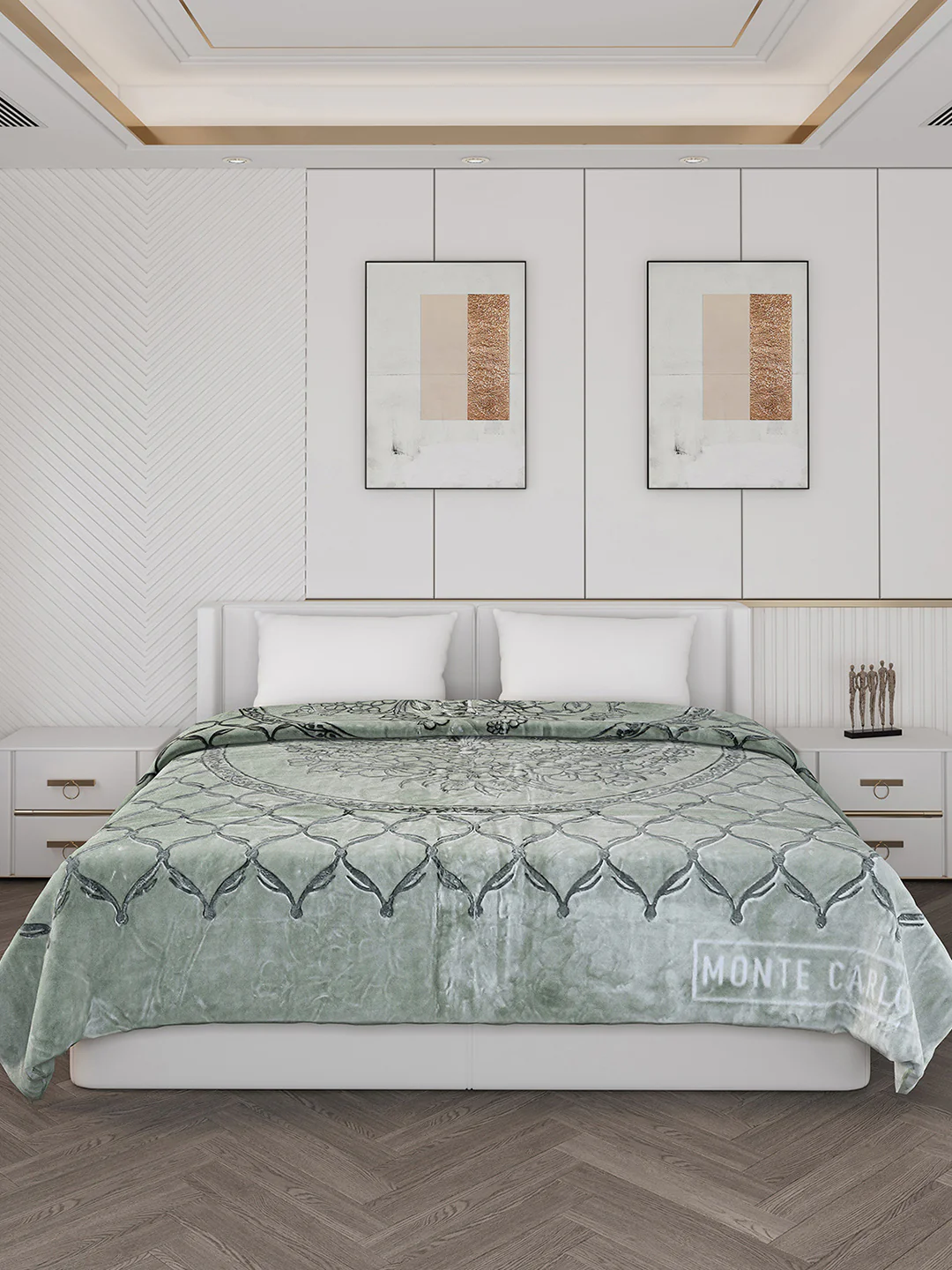 Printed Double Bed Reversible Blanket 2 Ply, 947 GSM, 5 kg (Rusty) - Image 4