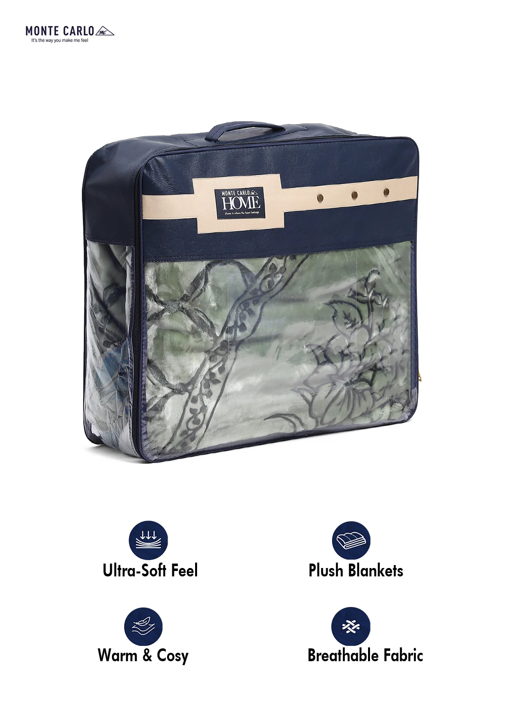 Printed Double Bed Reversible Blanket 2 Ply, 947 GSM, 5 kg (Rusty) - Image 8
