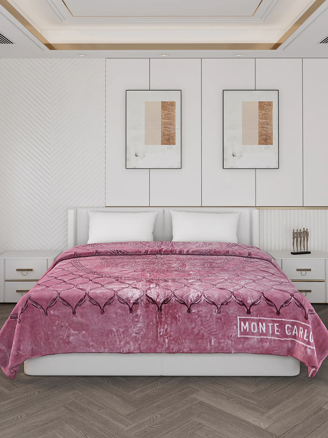 Printed Double Bed Reversible Blanket 2 Ply, 947 GSM, 5 kg (Rusty) - Image 4
