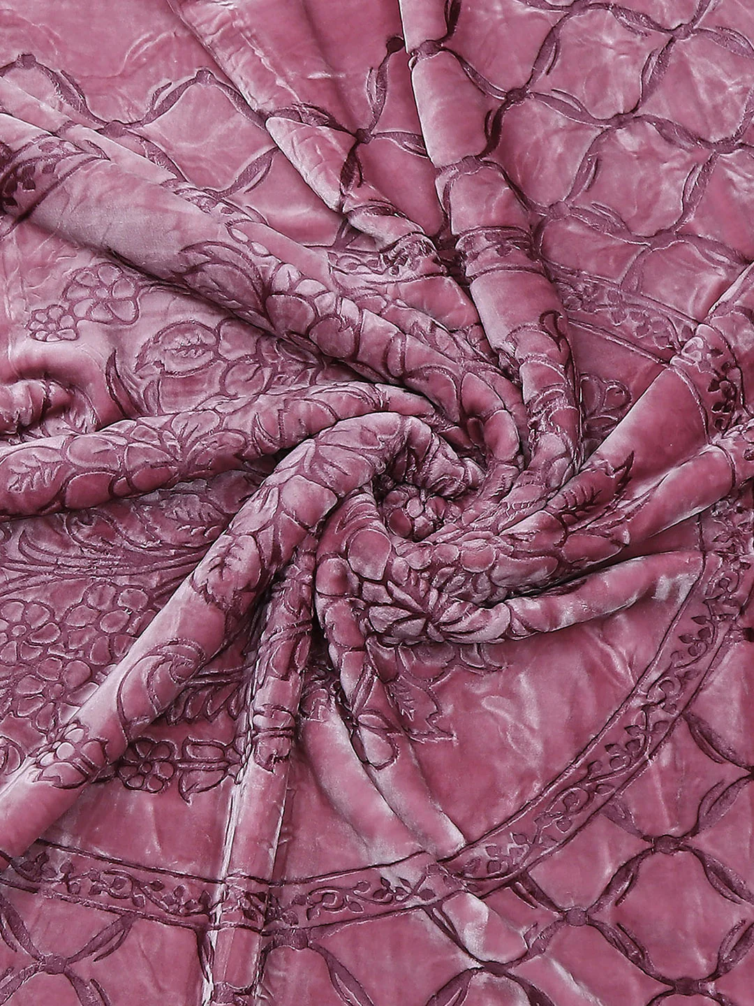 Printed Double Bed Reversible Blanket 2 Ply, 947 GSM, 5 kg (Rusty) - Image 7