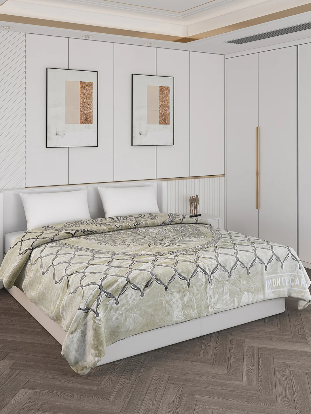 Printed Double Bed Reversible Blanket 2 Ply, 947 GSM, 5 kg (Rusty) - Image 2