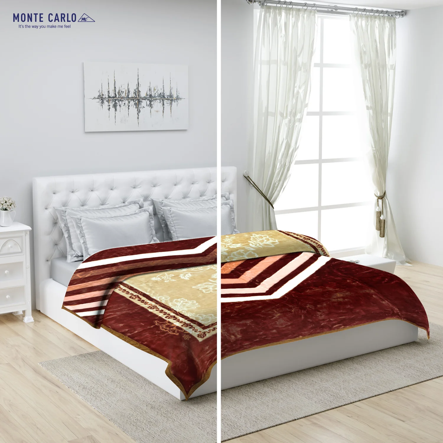 Printed Double Bed Blanket for Heavy Winter -2 Ply - Image 2