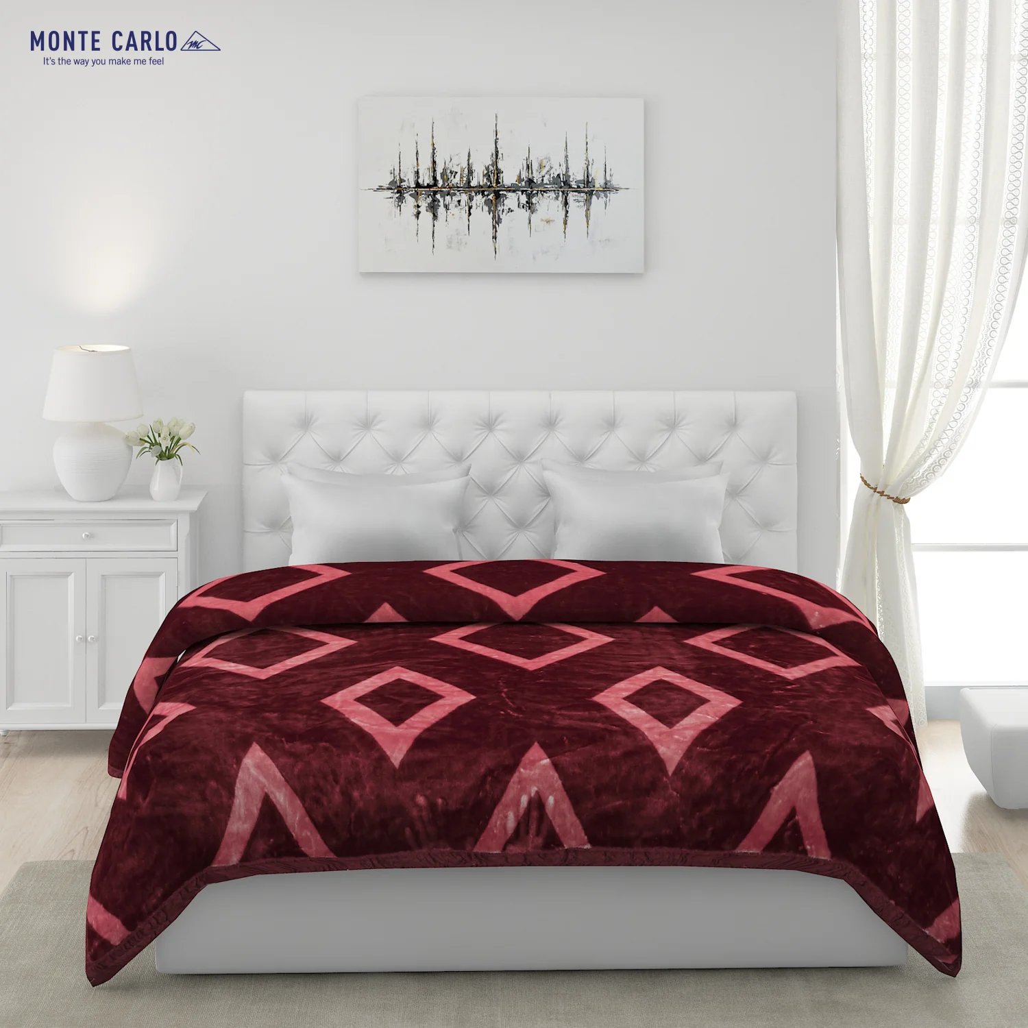 Printed Double Bed Blanket for Mild Winter -1 Ply - Image 2