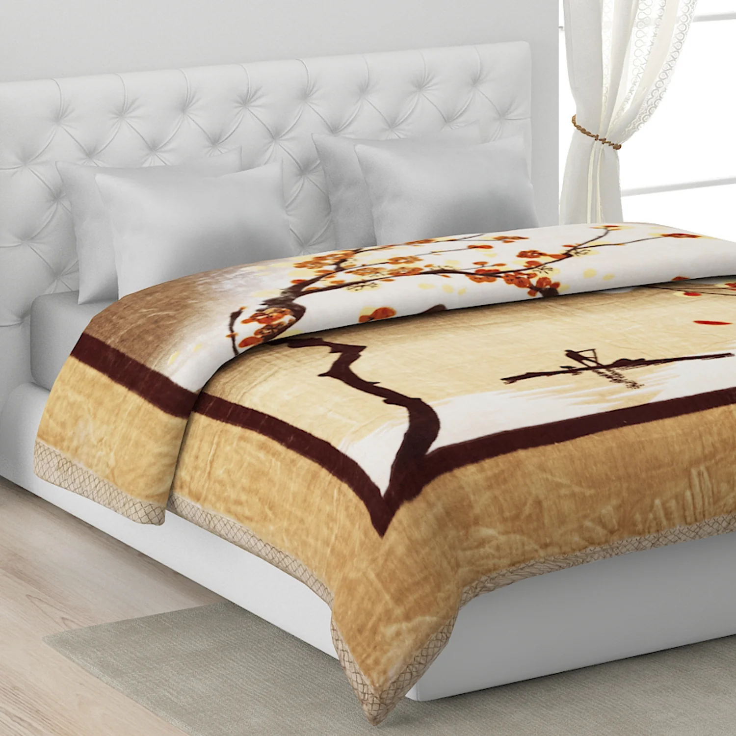 Printed Double Bed Blanket for Mild Winter -1 Ply - Image 9