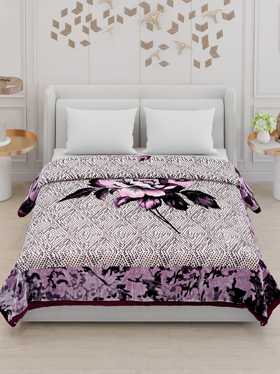 Printed Double Bed Blanket for Mild Winter -1 Ply - Image 2