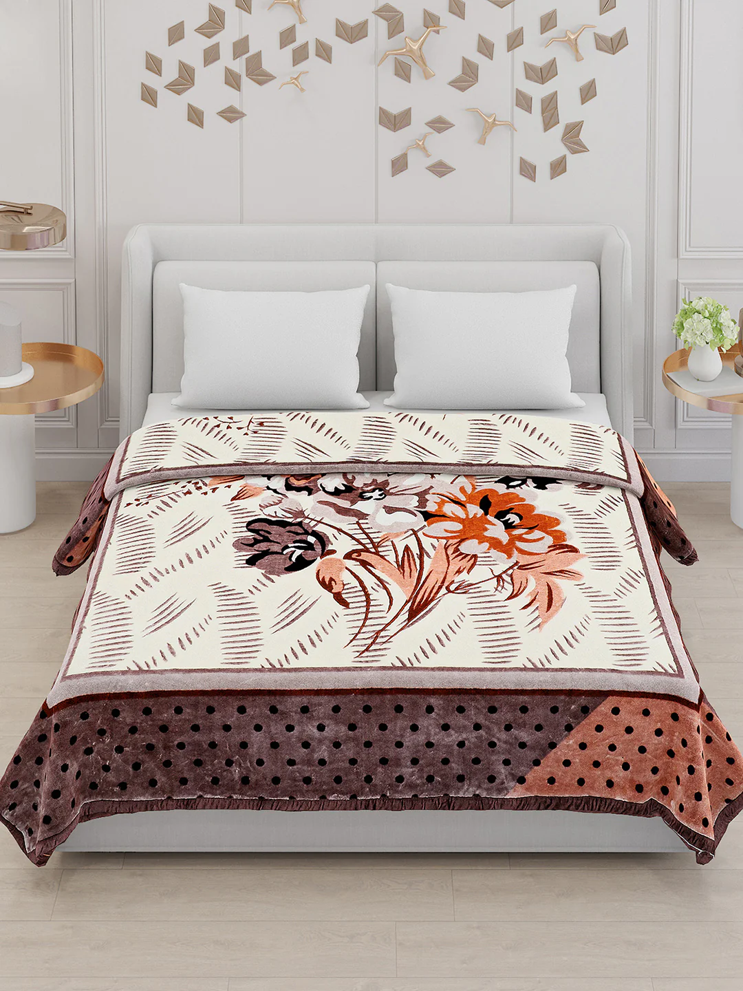 Printed Double Bed Blanket for Mild Winter -1 Ply - Image 2