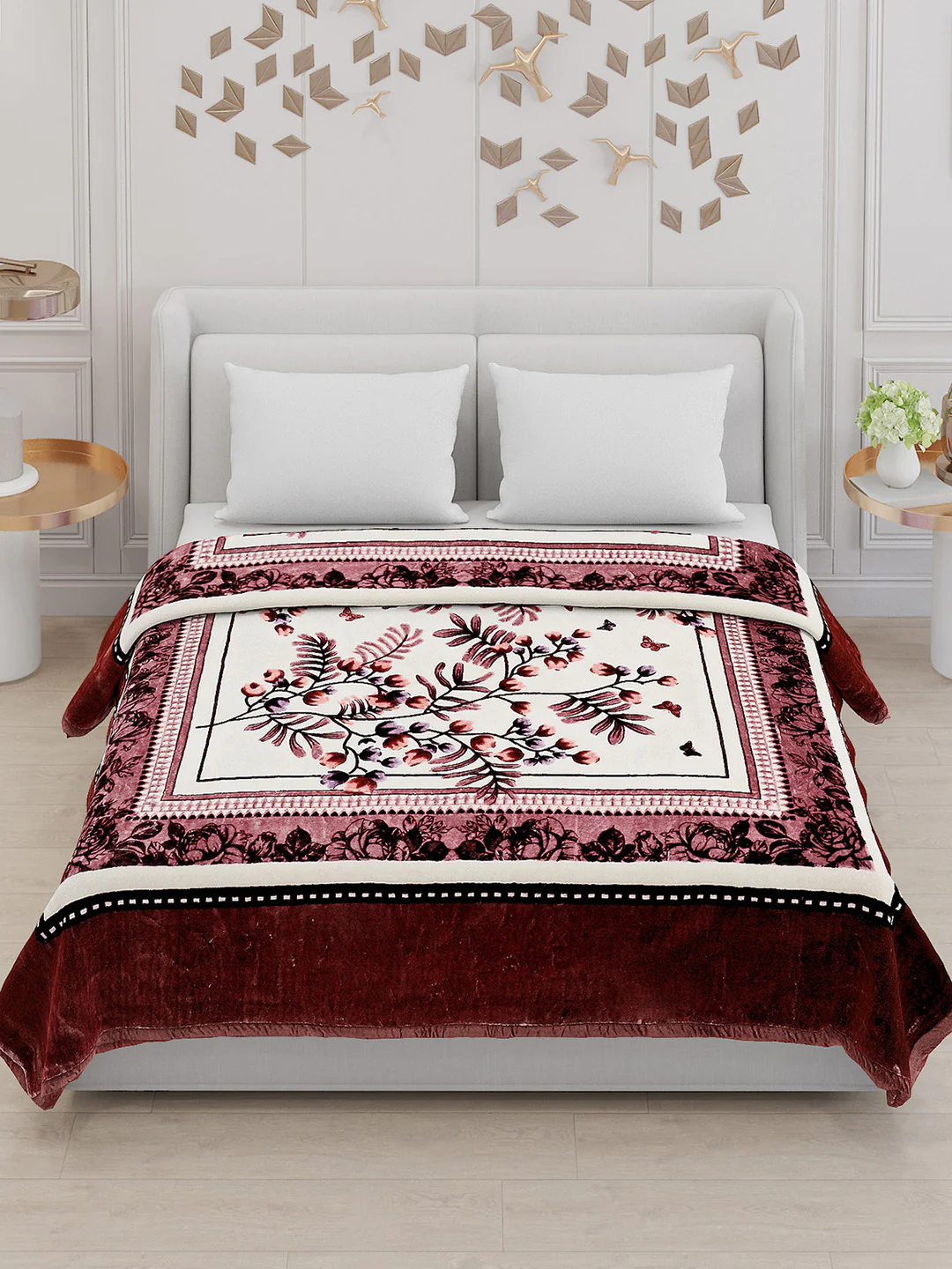 Printed Double Bed Blanket for Mild Winter -1 Ply - Image 2