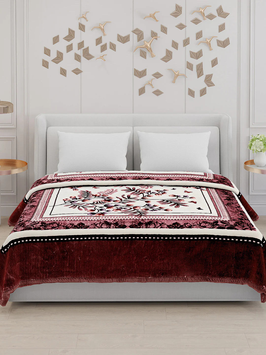 Printed Double Bed Blanket for Mild Winter -1 Ply - Image 3