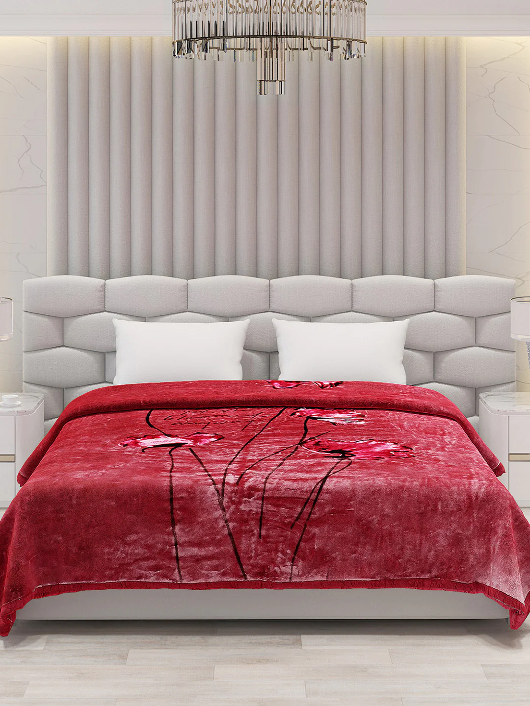 Printed Double Bed Blanket for Mild Winter -1 Ply - Image 3