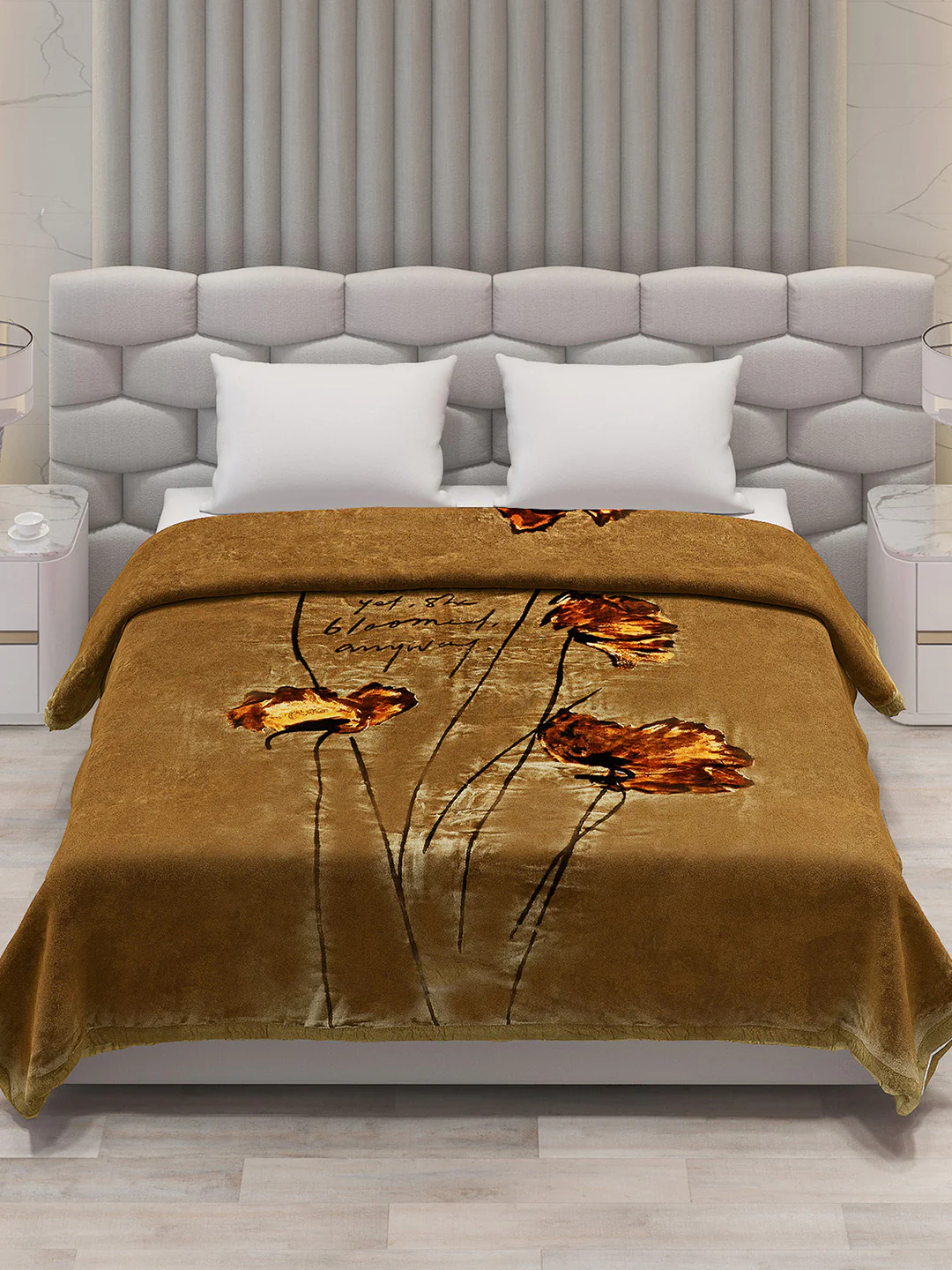 Printed Double Bed Blanket for Mild Winter -1 Ply - Image 2