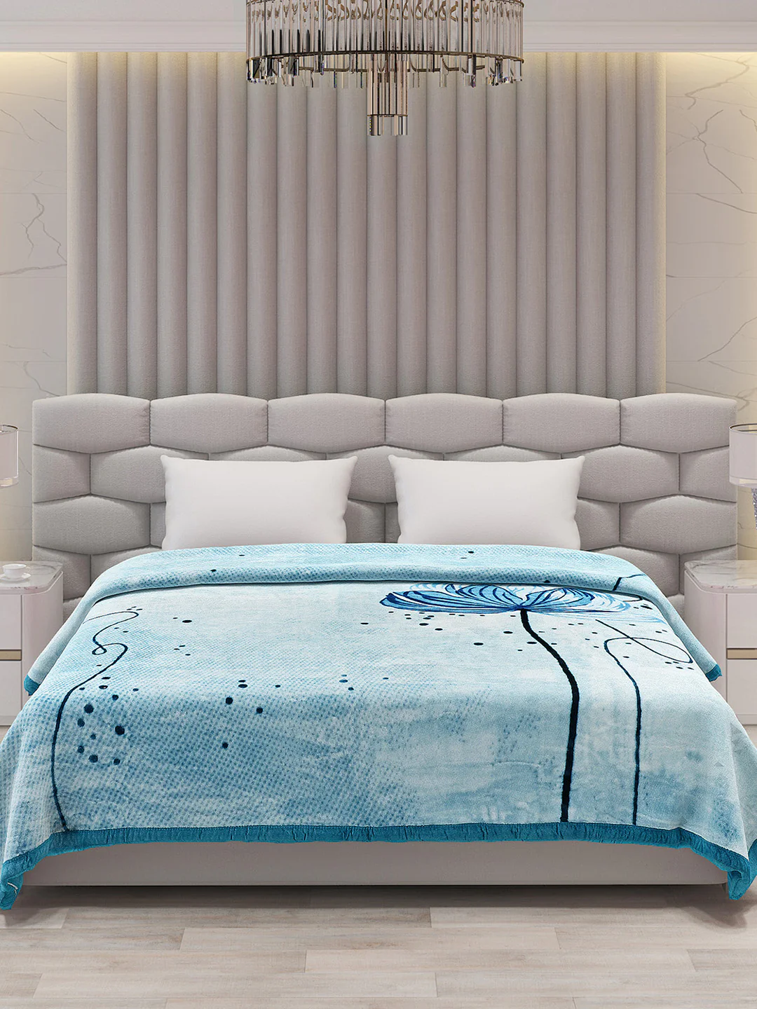 Printed Double Bed Blanket for Mild Winter -1 Ply - Image 3