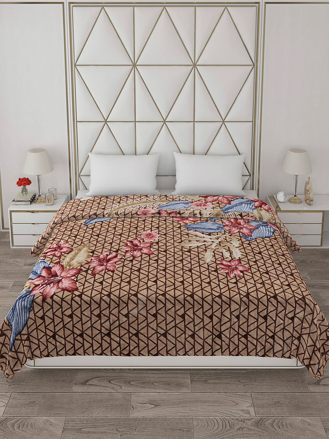 Printed Double Bed Blanket for Mild Winter -1 Ply - Image 3
