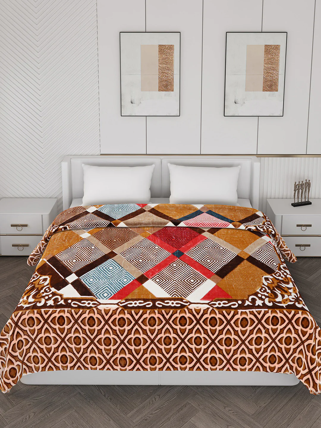 Printed Double Bed Blanket for Mild Winter -1 Ply - Image 3