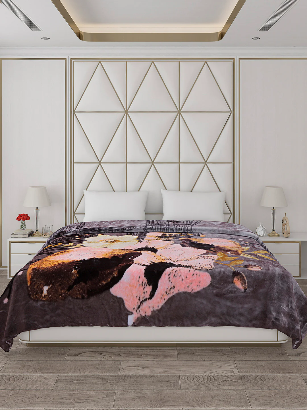 Printed Double Bed Blanket for Mild Winter -1 Ply - Image 2