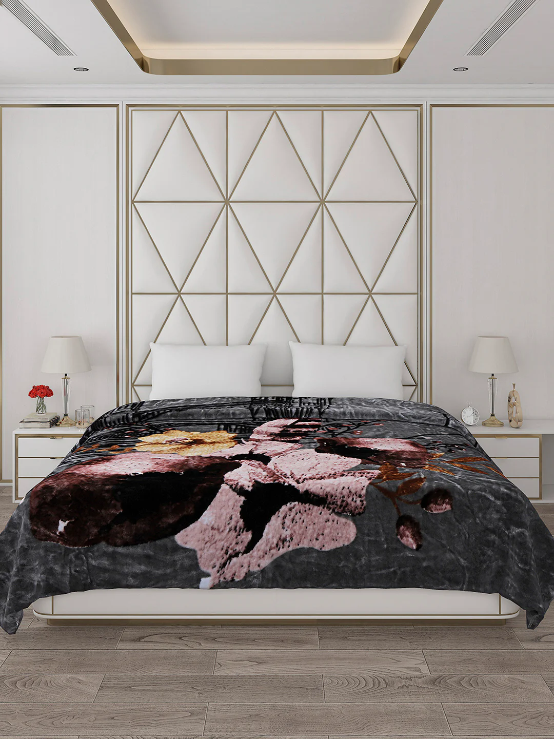 Printed Double Bed Blanket for Mild Winter -1 Ply - Image 2