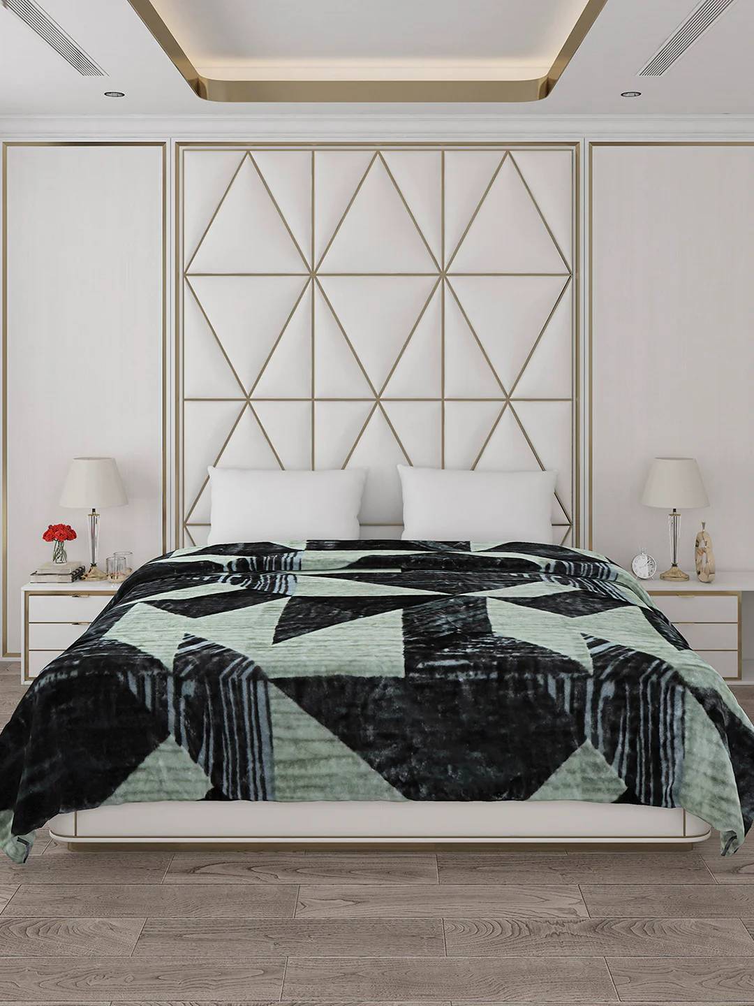 Printed Double Bed Blanket for Mild Winter -1 Ply - Image 2