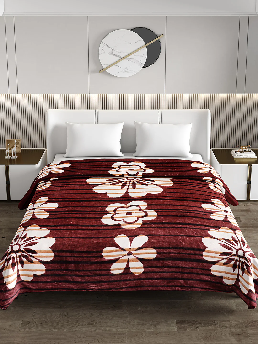 Printed Double Bed Blanket for Mild Winter -1 Ply - Image 3