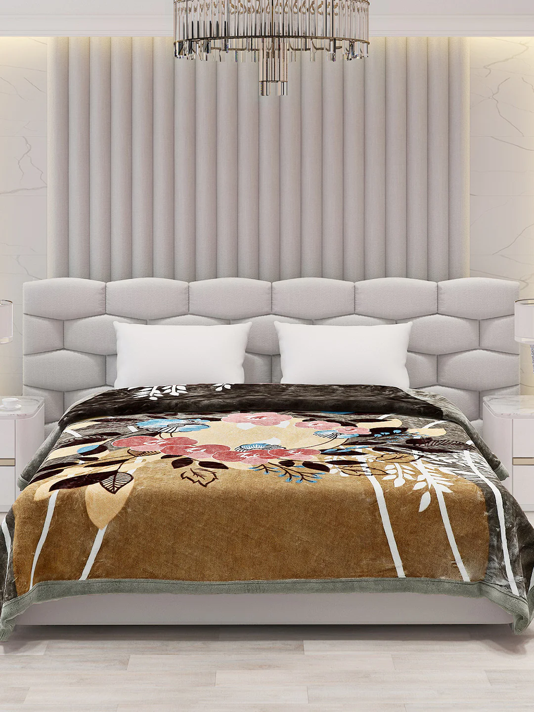 Printed Double Bed Blanket for Mild Winter -2 Ply - Image 3
