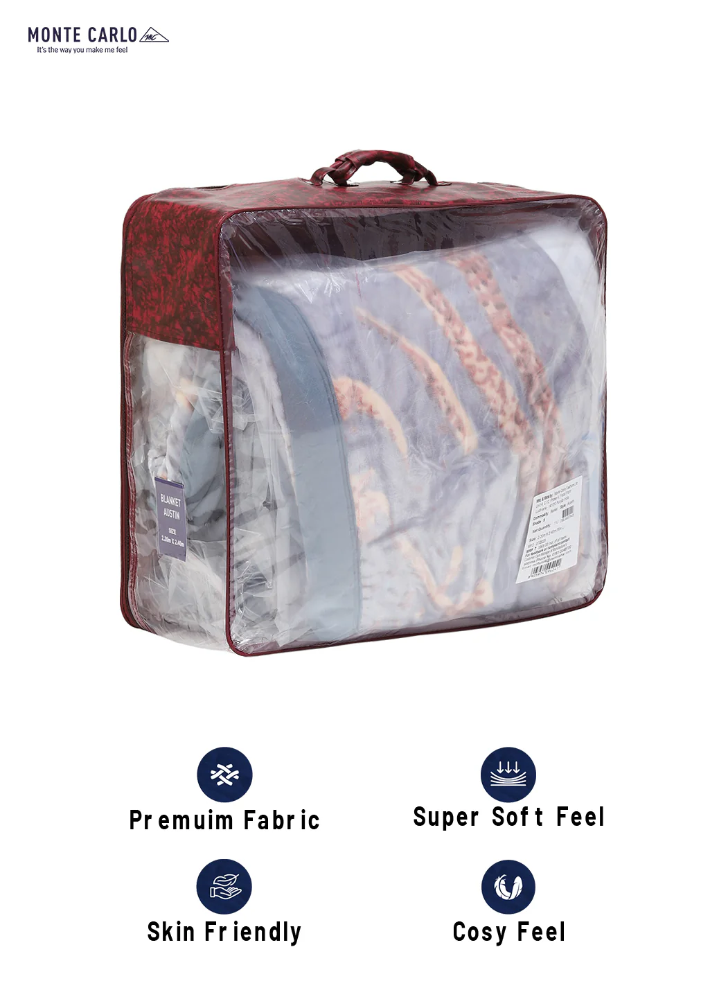 Printed Double Bed Blanket for Mild Winter -2 Ply - Image 8