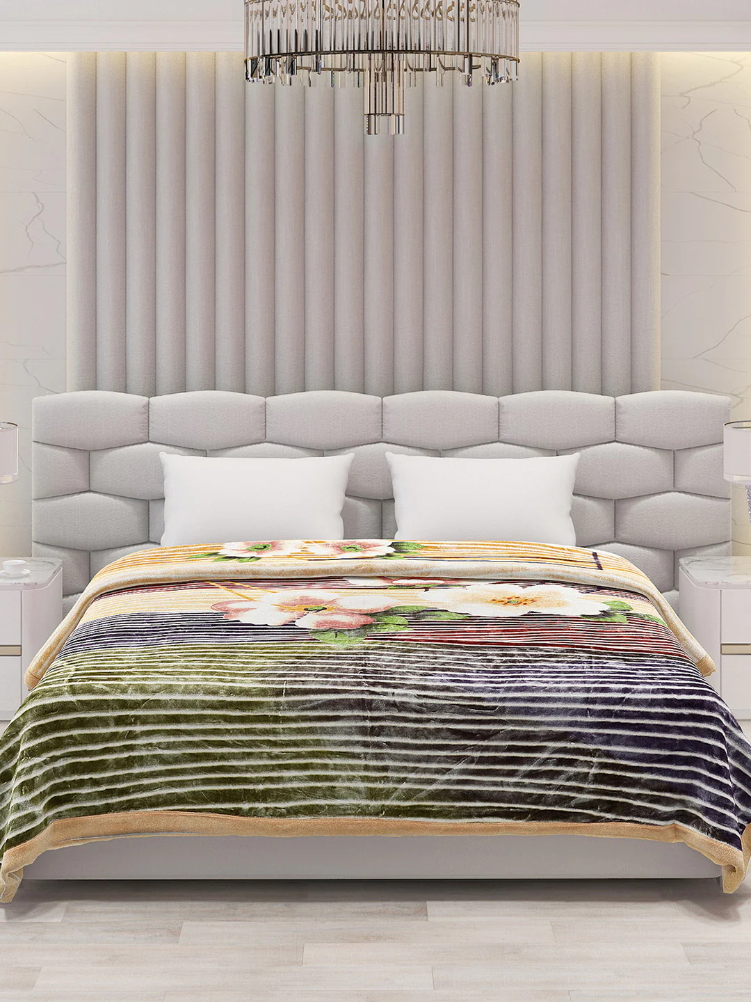 Printed Double Bed Blanket for Mild Winter -2 Ply - Image 3