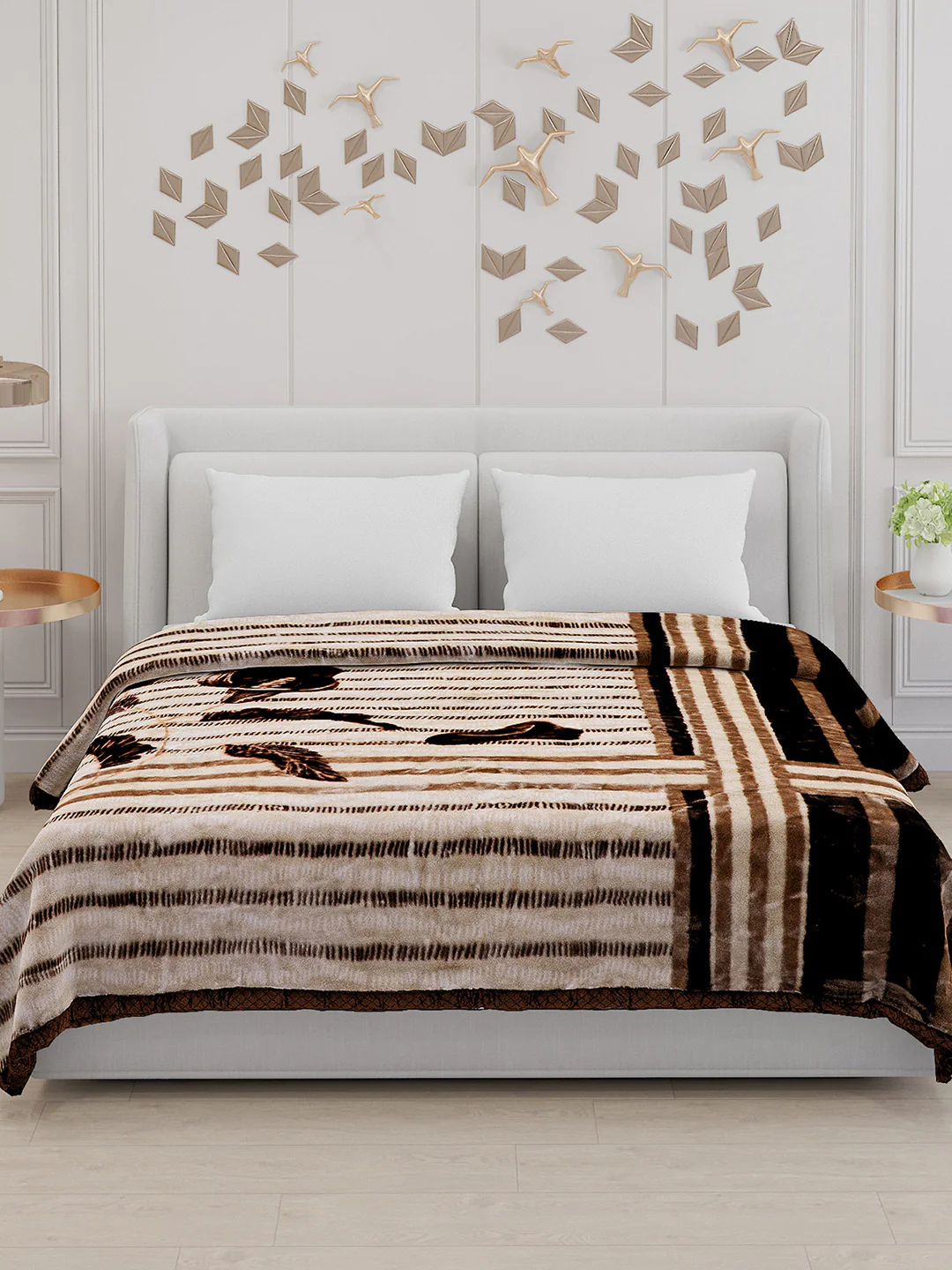 Printed Double Bed Blanket for Mild Winter -2 Ply - Image 3