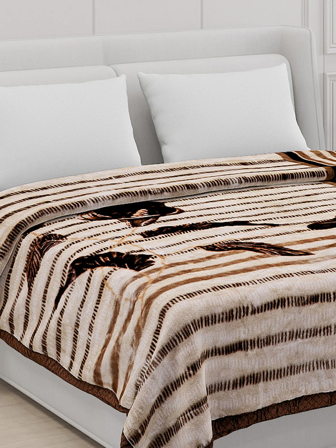 Printed Double Bed Blanket for Mild Winter -2 Ply - Image 4