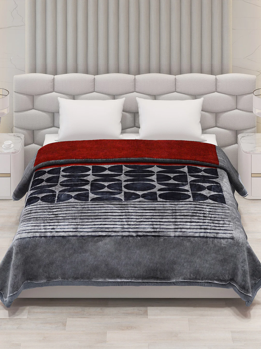 Printed Double Bed Blanket for Mild Winter -2 Ply - Image 2