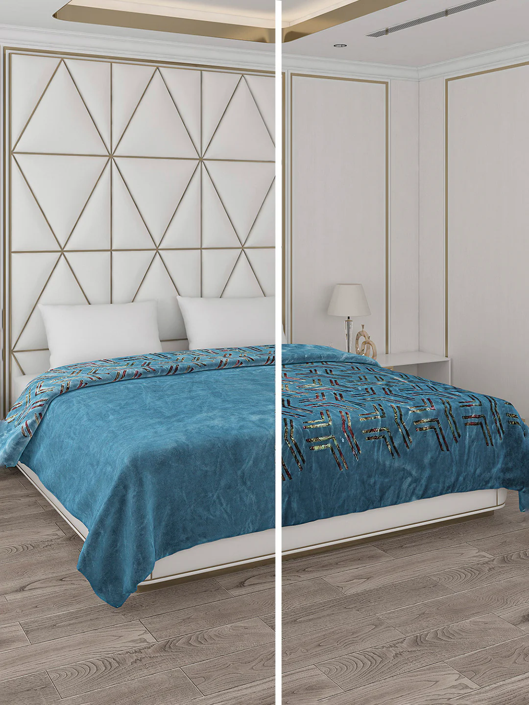 Printed Double Bed Blanket for Mild Winter -2 Ply - Image 2