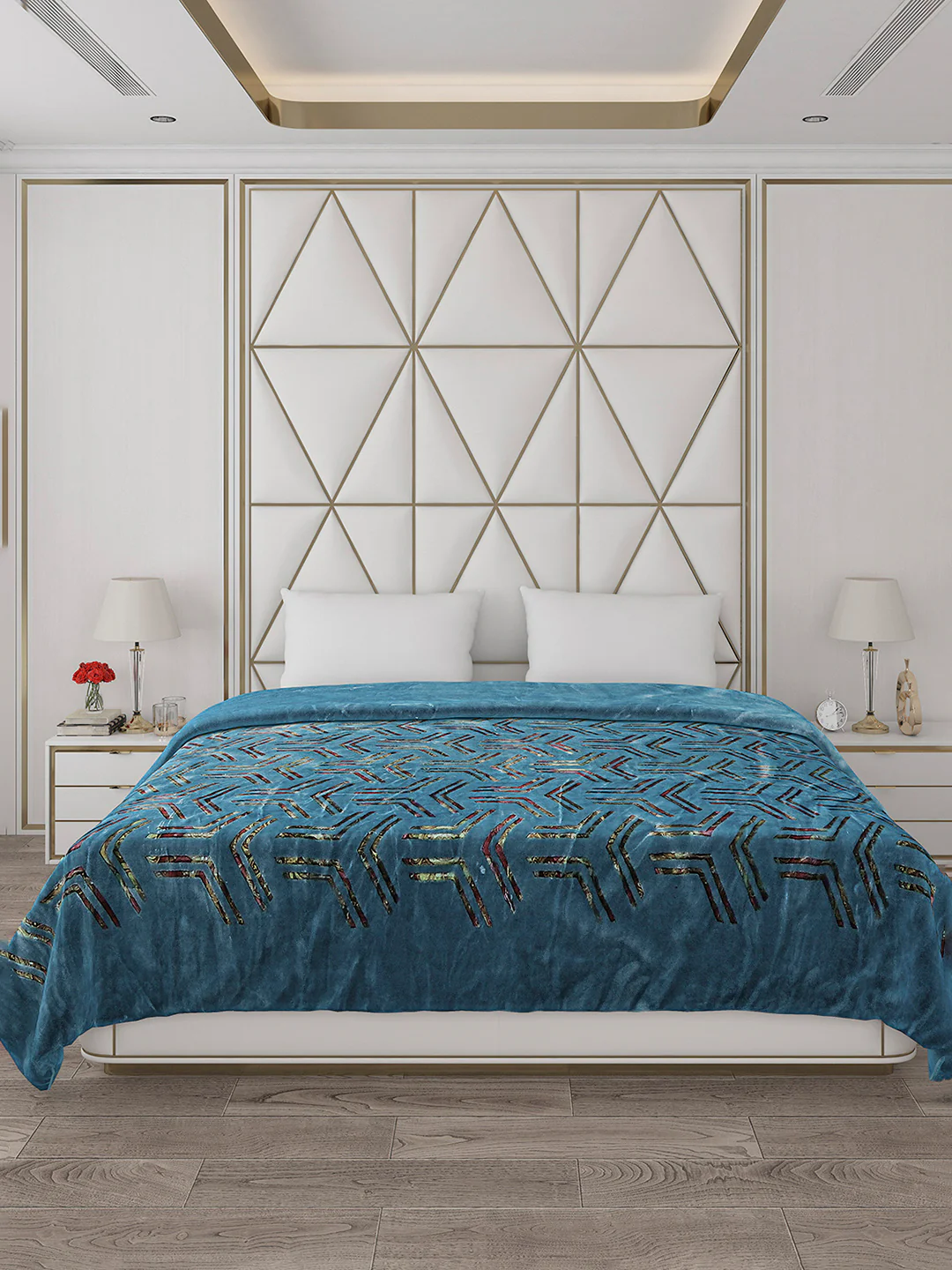 Printed Double Bed Blanket for Mild Winter -2 Ply - Image 3