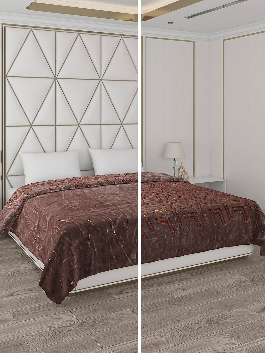Printed Double Bed Blanket for Mild Winter -2 Ply - Image 2