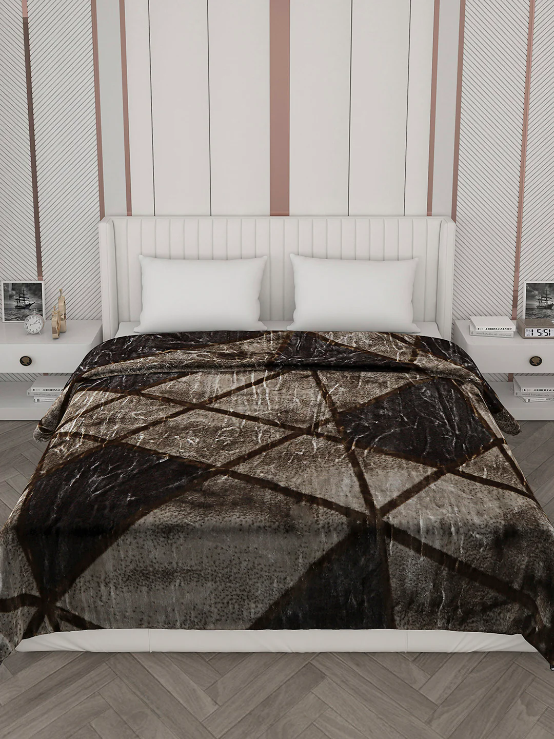 Printed Double Bed Blanket for Mild Winter -2 Ply - Image 3