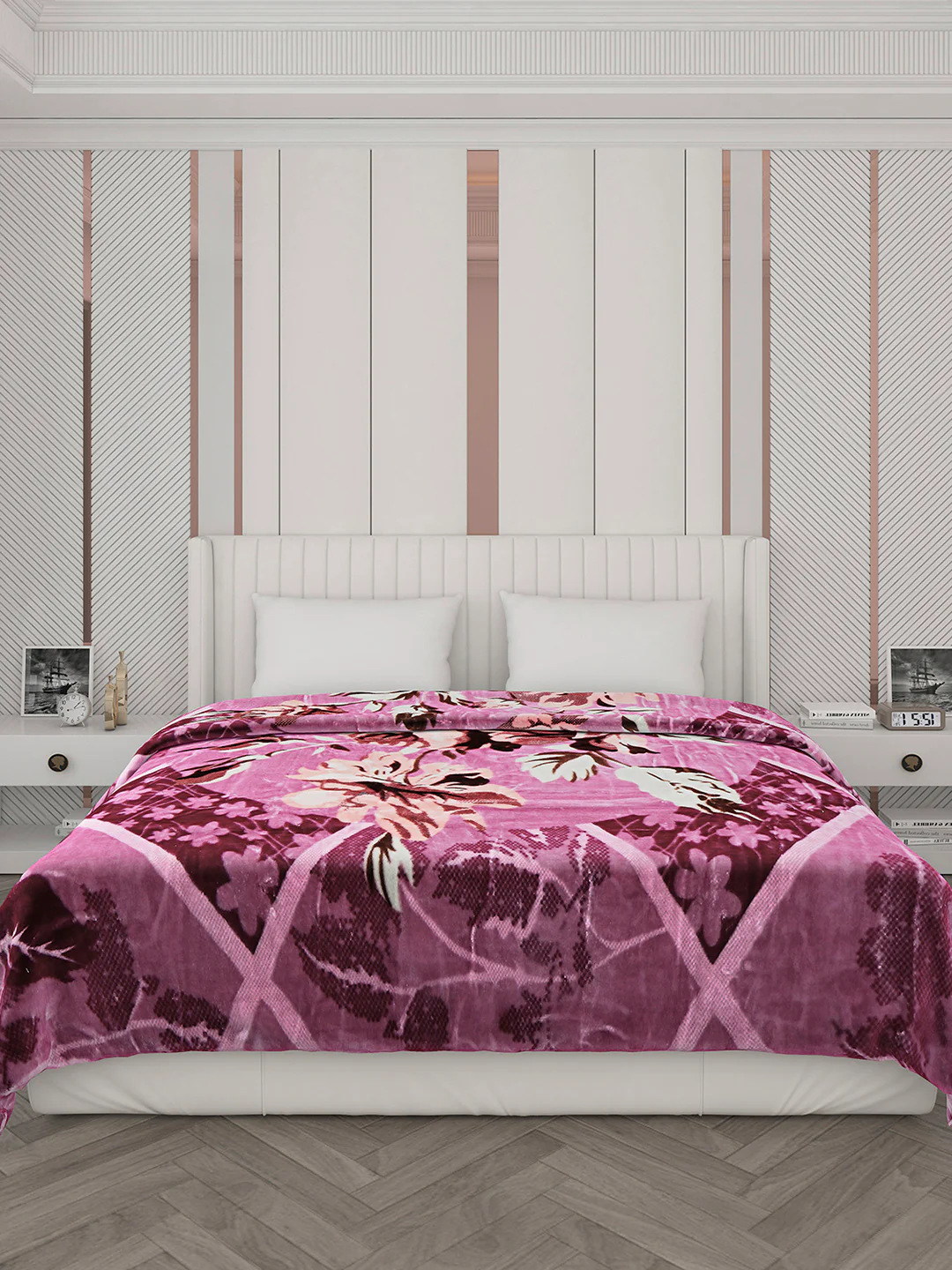 Printed Double Bed Blanket for Mild Winter -2 Ply - Image 2
