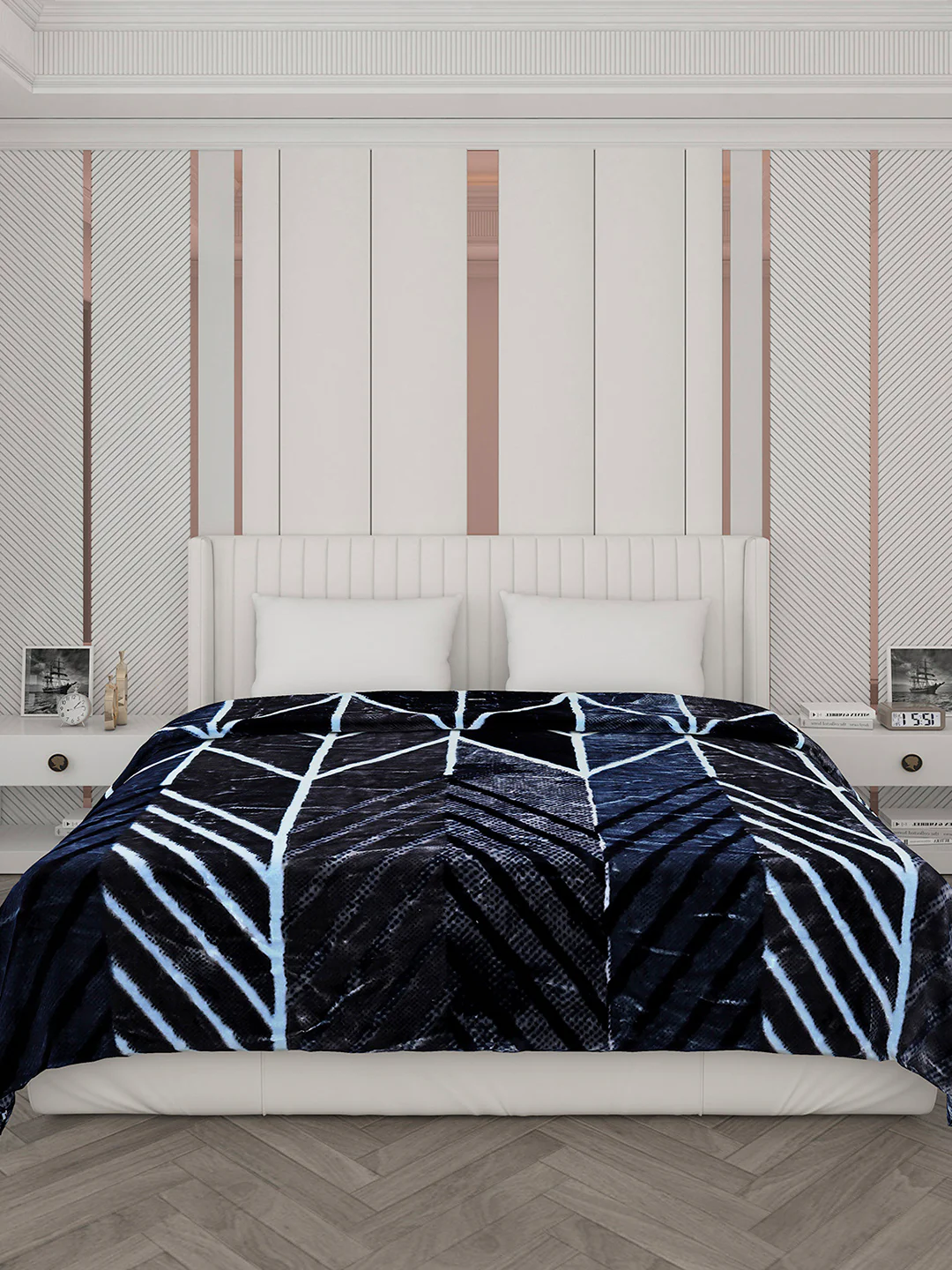Printed Double Bed Blanket for Mild Winter -2 Ply - Image 2
