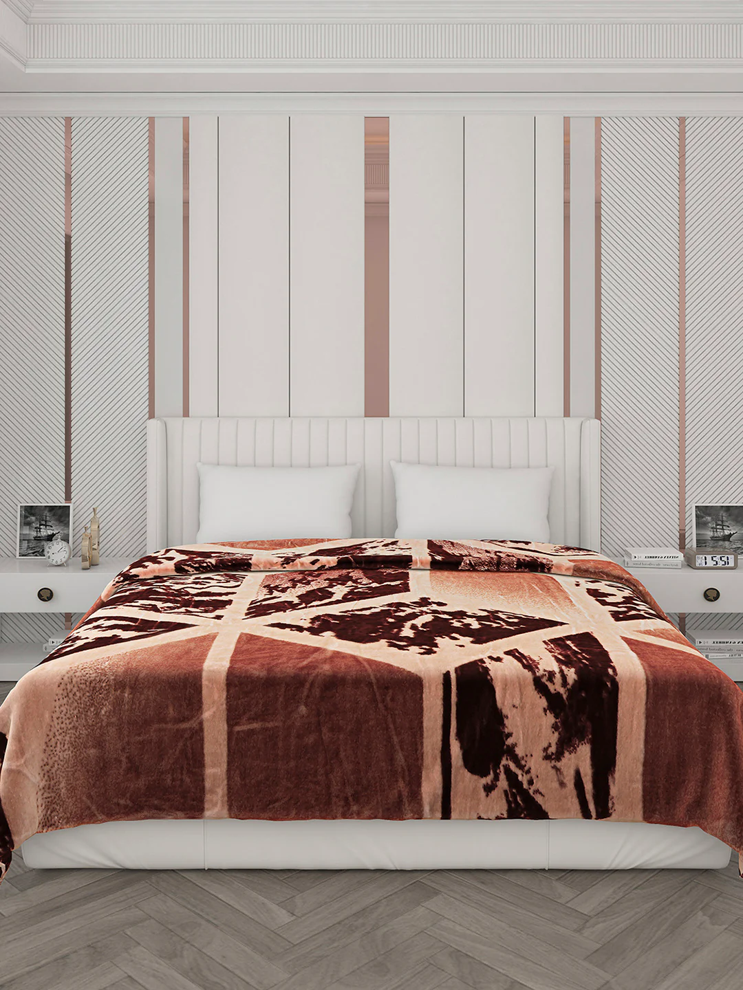 Printed Double Bed Blanket for Mild Winter -2 Ply - Image 2