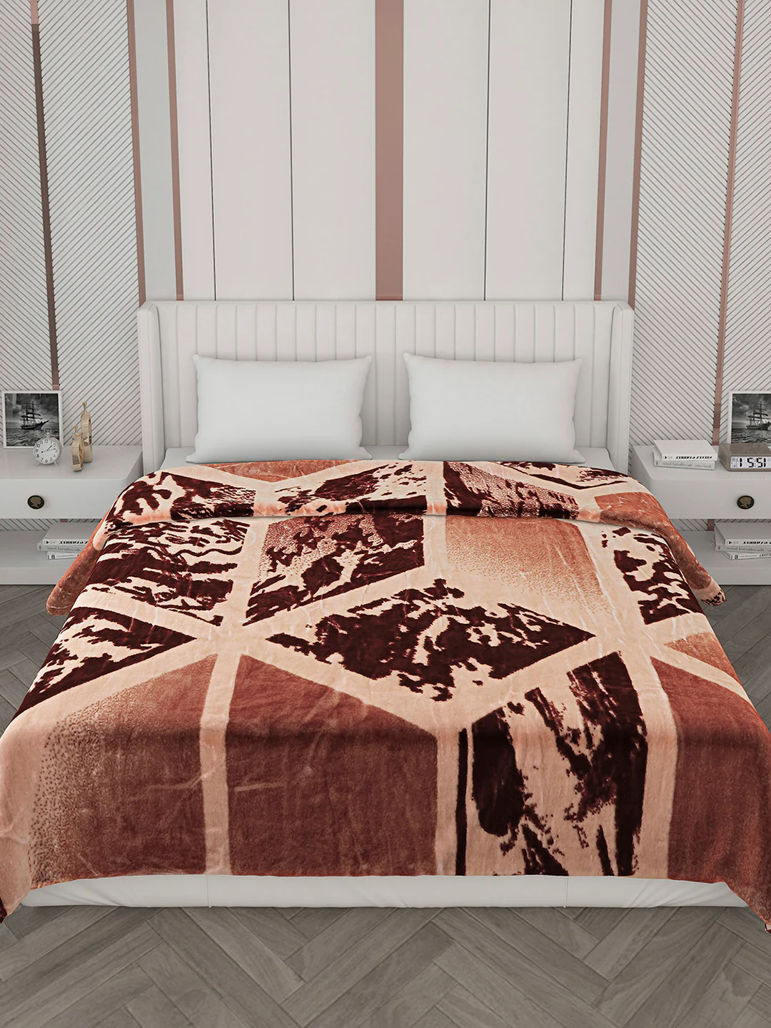 Printed Double Bed Blanket for Mild Winter -2 Ply - Image 3
