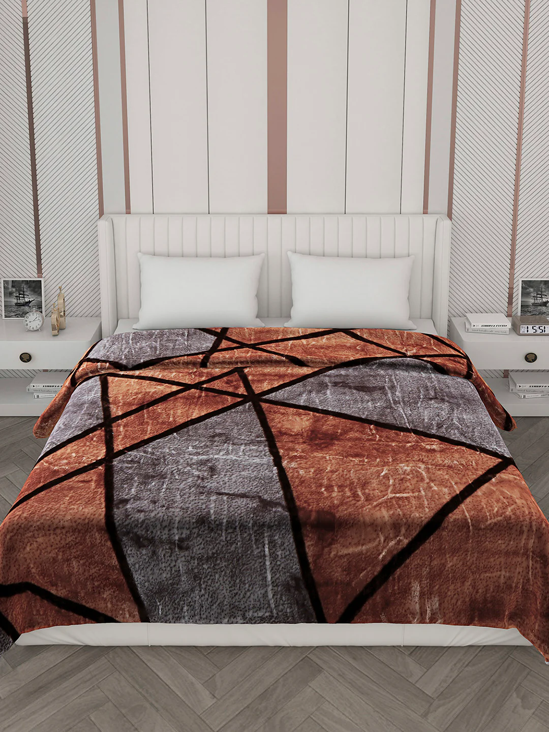 Printed Double Bed Blanket for Mild Winter -2 Ply - Image 3