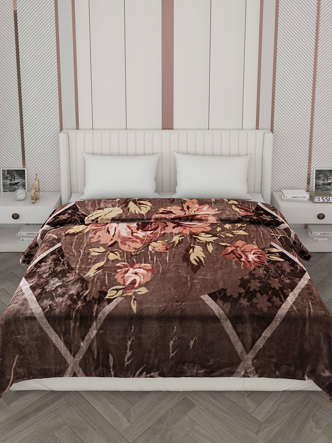 Printed Double Bed Blanket for Mild Winter -2 Ply - Image 3