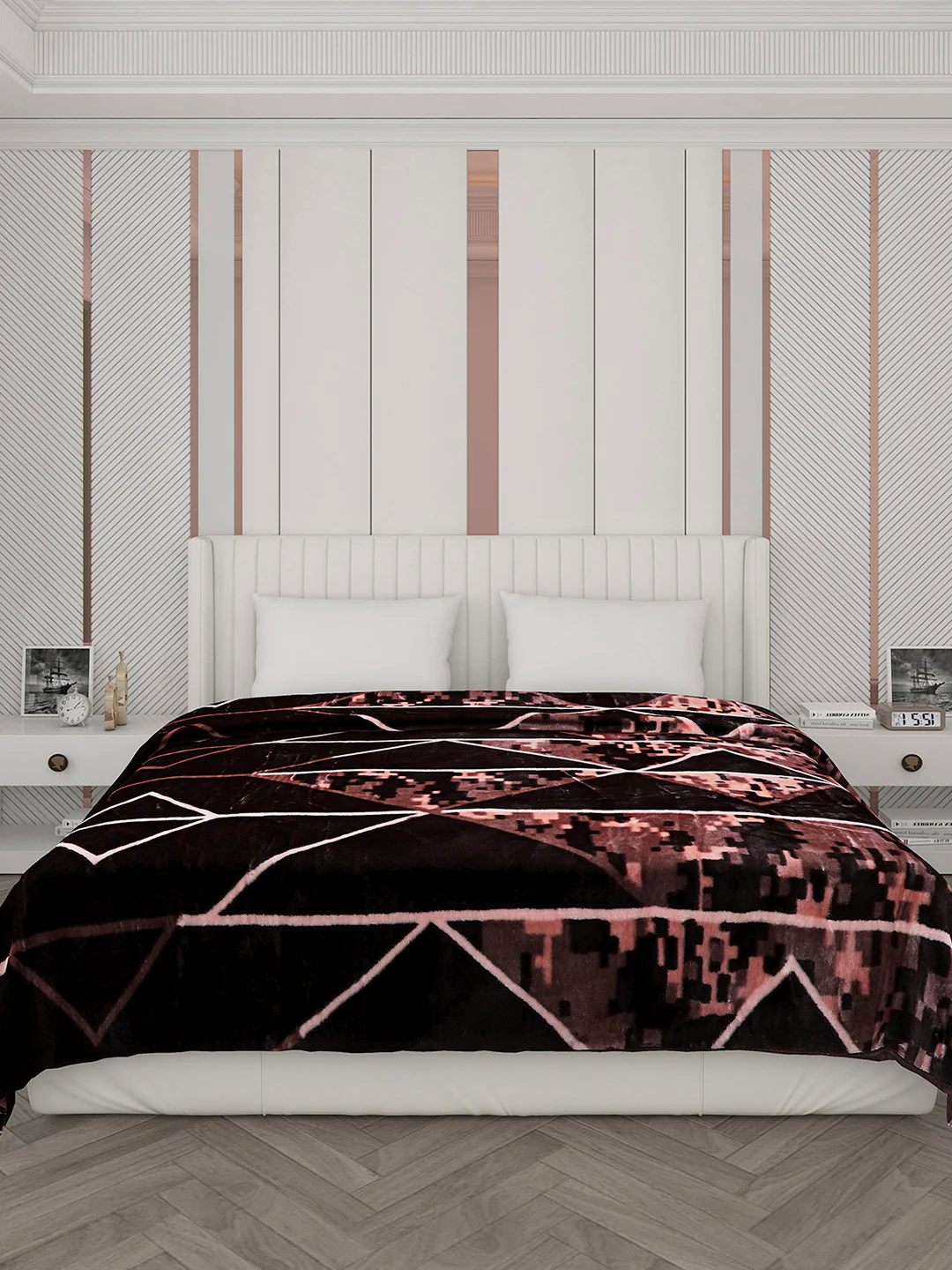 Printed Double Bed Blanket for Mild Winter -2 Ply - Image 2