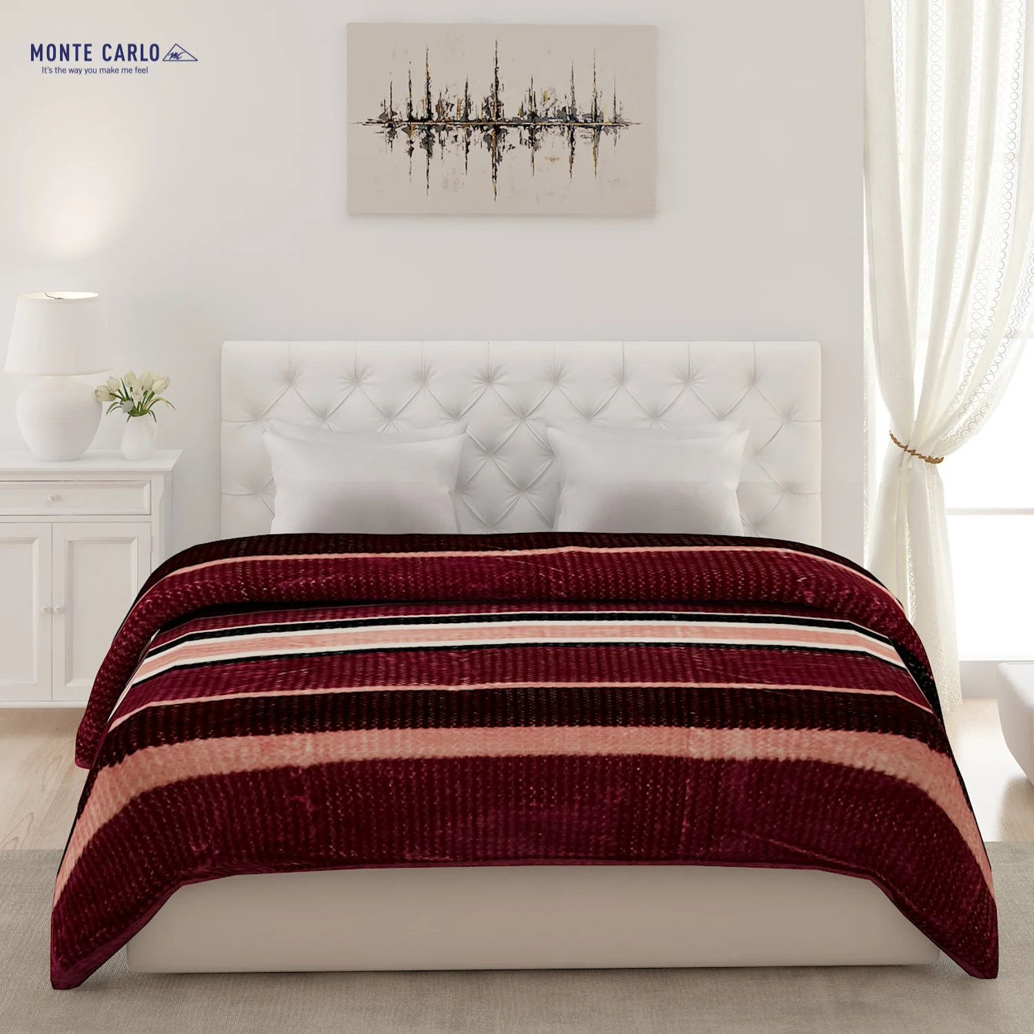 Printed Double Bed Blanket for Mild Winter -2 Ply - Image 2