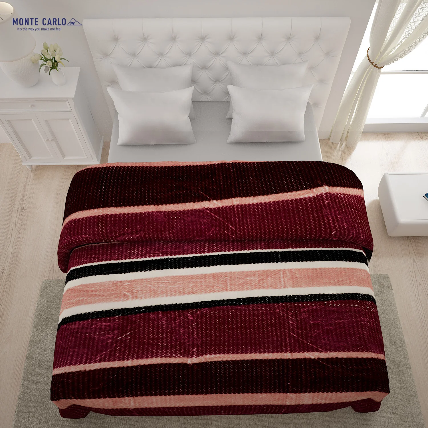 Printed Double Bed Blanket for Mild Winter -2 Ply - Image 3